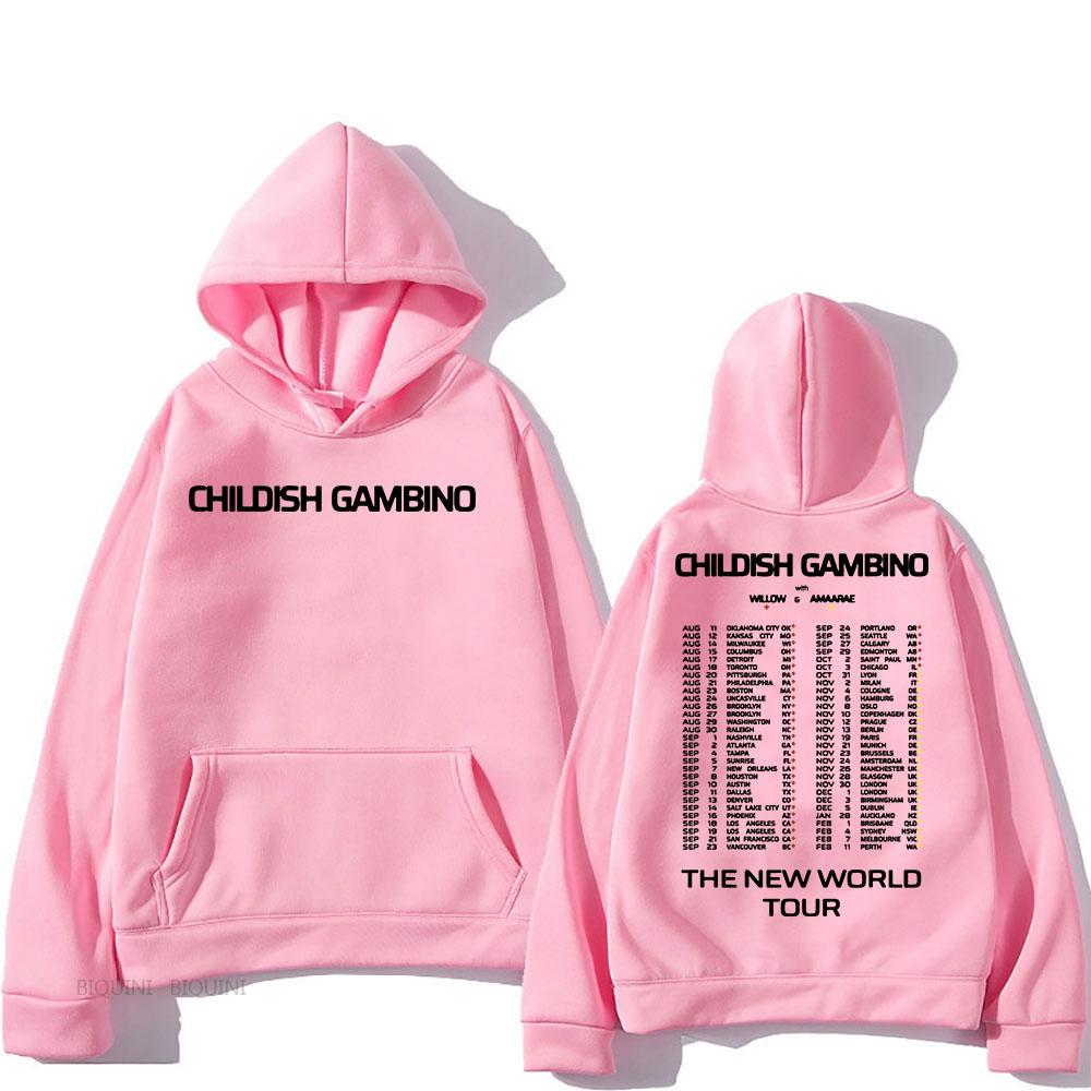 Толстовки The New World Tour Childish Gambino Певец Толстовки Теплый Длинный Рукав Sudaderas Мужская Одежда Топ