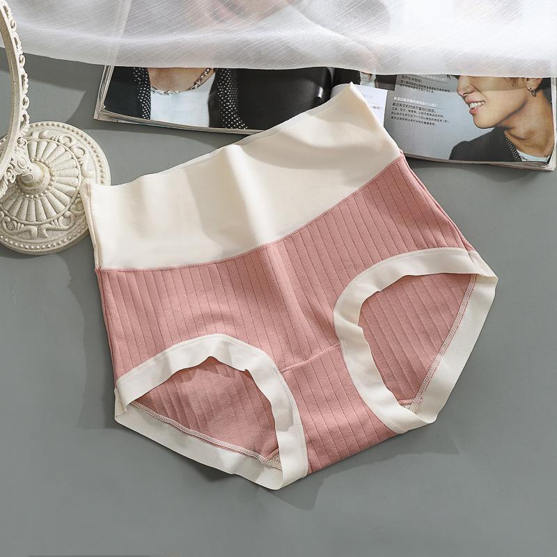 Women's High-Waist Cotton Underwear with Enhanced Elasticity and Breathability for Comfort