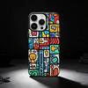 Мультяшный граффити чехол для телефона iPhone 17,16,15,14,13,12,11 Plus,Pro Max,XS,Цветной серебристый чехол для телефона