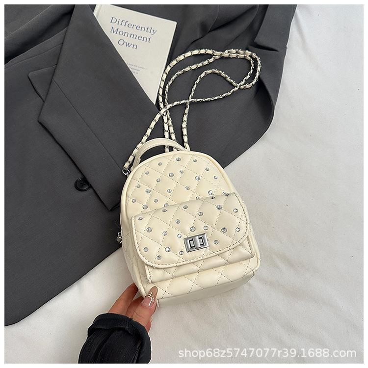 Xiaoxiangfeng backpack female 2025 new trendy fashion Korean backpack chain messenger bag travel small backpack female