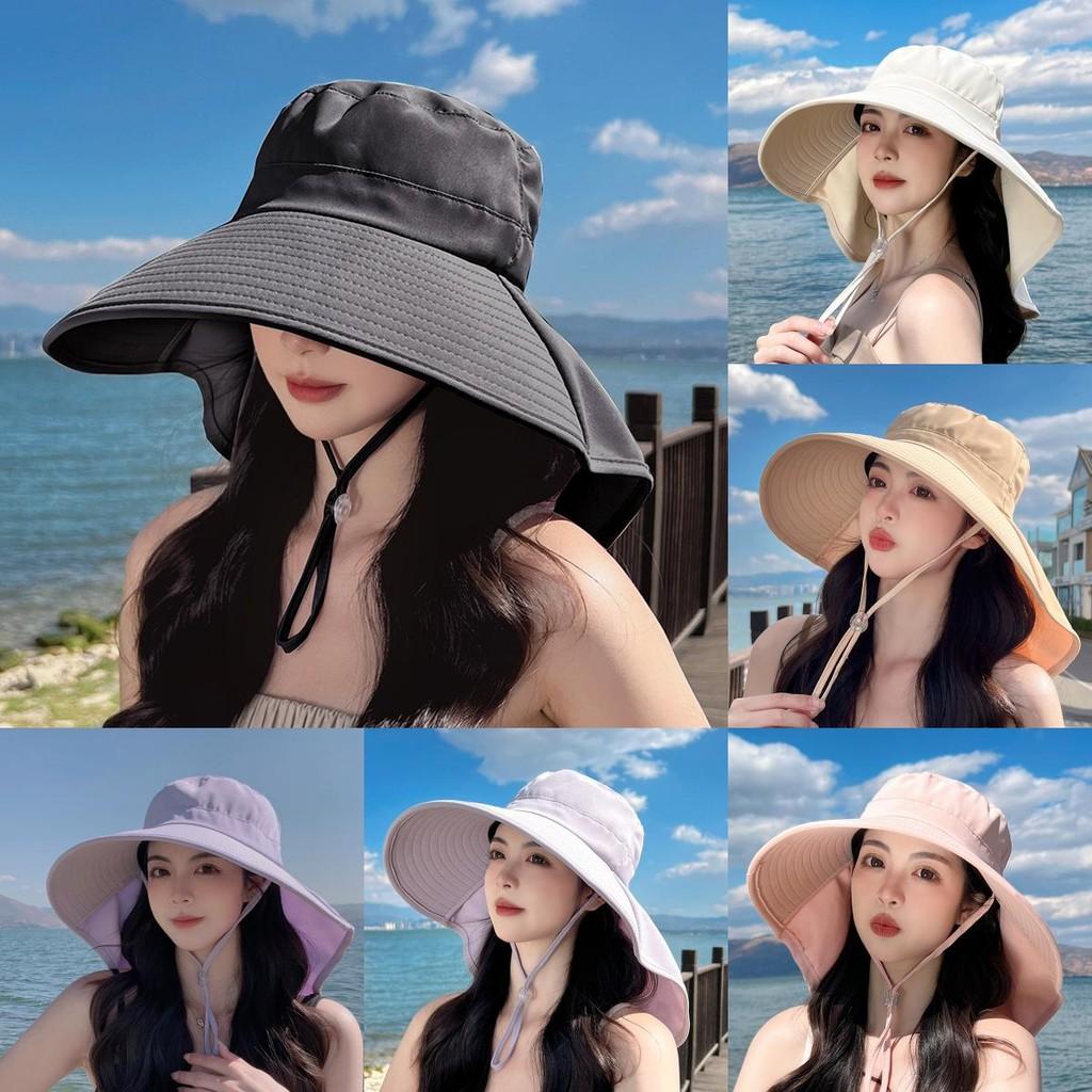 Summer Fashion Floppy Sun Hat With Ponytail Opening Uv Protection For Casual Outdoor Wear