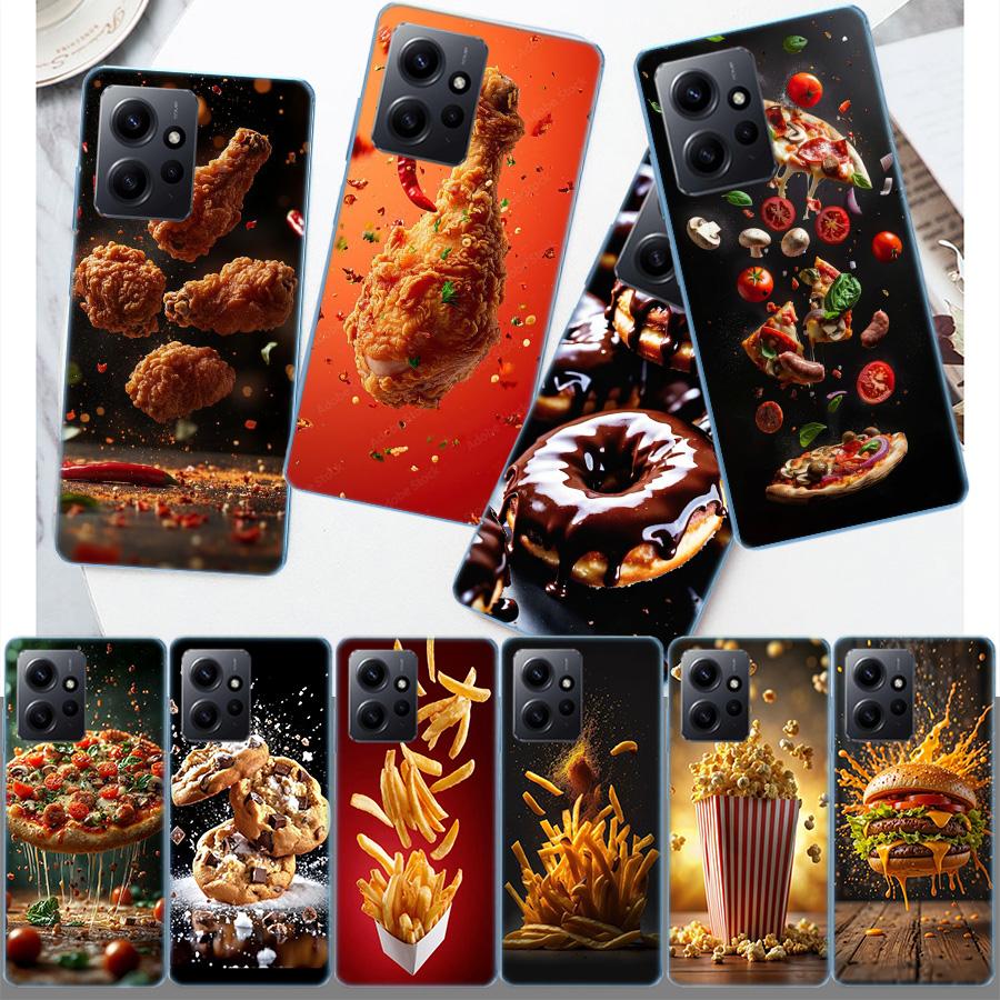 Чехол для телефона Food Fries Beer Cheese Sushi Cookie для Redmi 12 13C 12C 15C 9 10 10C Note 13 Pro Plus 14 15 Pro 9T 9C 9A TPU Мягкий Co