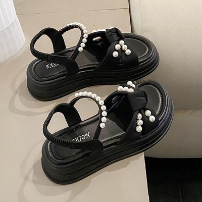 Римские сандалии женская модная верхняя одежда сказочная ветроукрепляющая пляжная обувь 2025 лето новый темперамент нескользящая мягкая подошва обувь