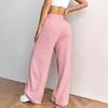 Autumn and Winter Women's Straight Casual Stripe Solid Colour Rubber Band Drawstring Pants