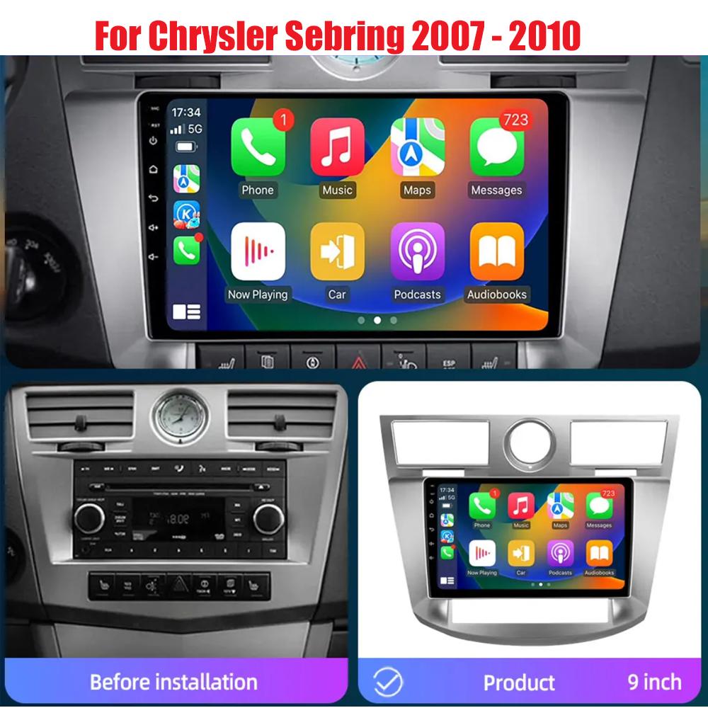 Android 14 для Chrysler Sebring Cirrus 2008 - 2010 Мультимедиа Навигация GPS Видео Авторадио Плеер Автомобильная Стереосистема Carplay Монитор
