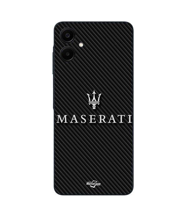 Coque de téléphone - MASERTATI - Samsung Galaxy A06 - Silicone - Souple - Noir Carbonne