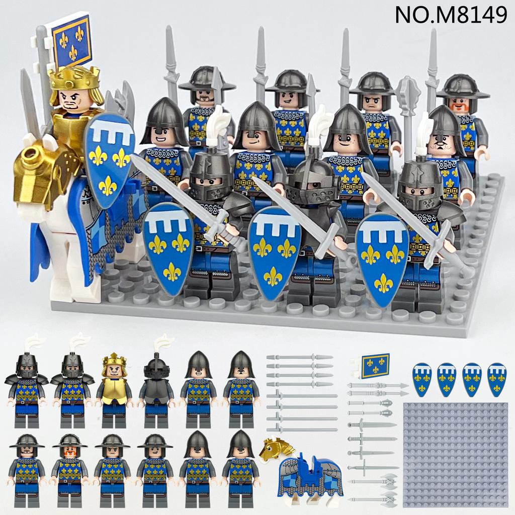 12pcs Medieval Crusader King's Battle Scene Building Blocks Children's Building Blocks Toy
