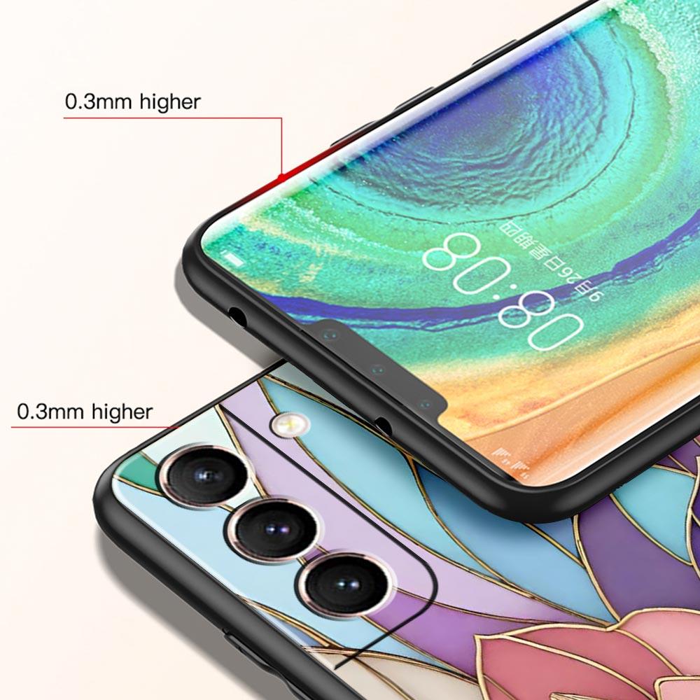 Модный Чехол Для Телефона С Цветочным Узором Для Samsung Galaxy S26 Ultra S25 Plus S24 FE S23 S22 5G S21 S20 Черный Мягкий