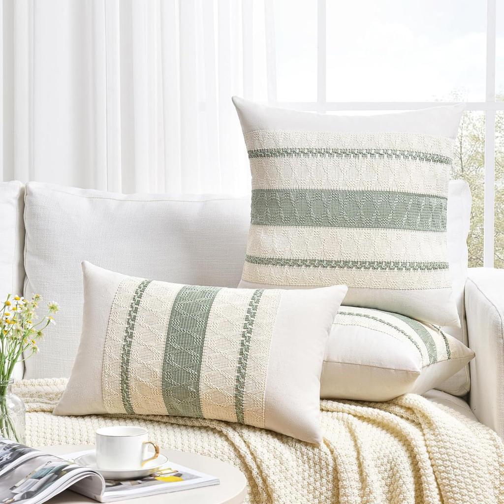 Хлопково-льняная наволочка для поясничной подушки в стиле бохо, новая наволочка, декоративная наволочка, декор для фермерского дома