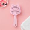 Vented Hair Brush Cat Ear Self Cleaning for Women, Styling Scalp Massage Faster Blow Drying, Detachable Curved Detangler Lightweight Hairbrush