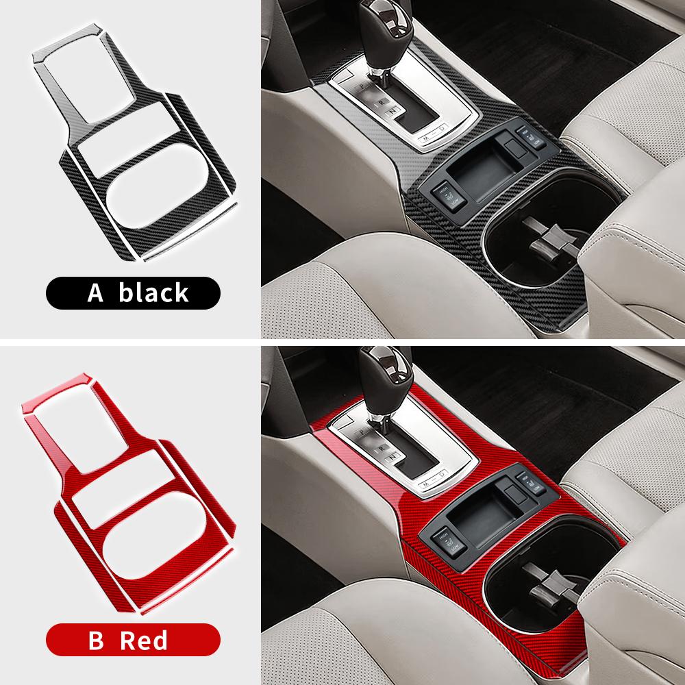 Real Soft Carbon Fiber Sticker For Subaru Legacy Outback 2010 2011 2012 2013 2014 LHD RHD Car Gear Shift Panel Interior Trim