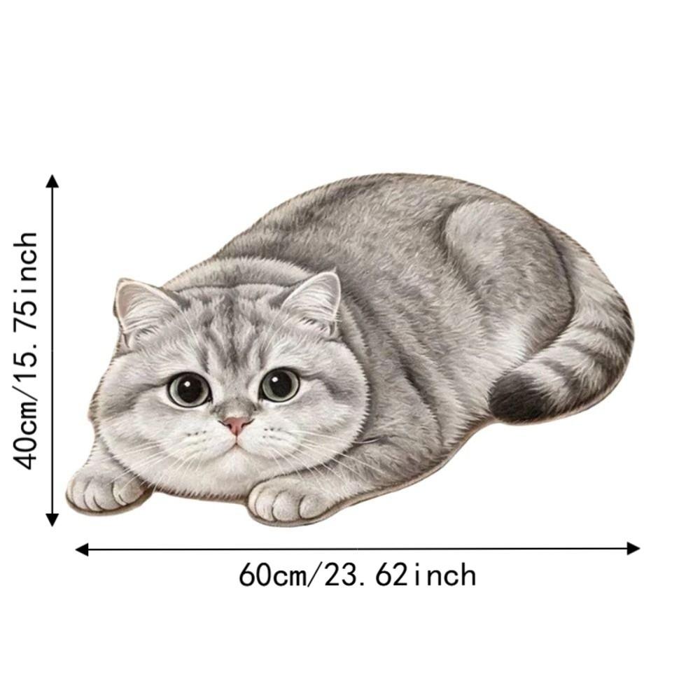 2D Cat-Shaped Area Rug Anti-fouling Cartoon Carpet Cute Home Decor Carpet Bedrooms