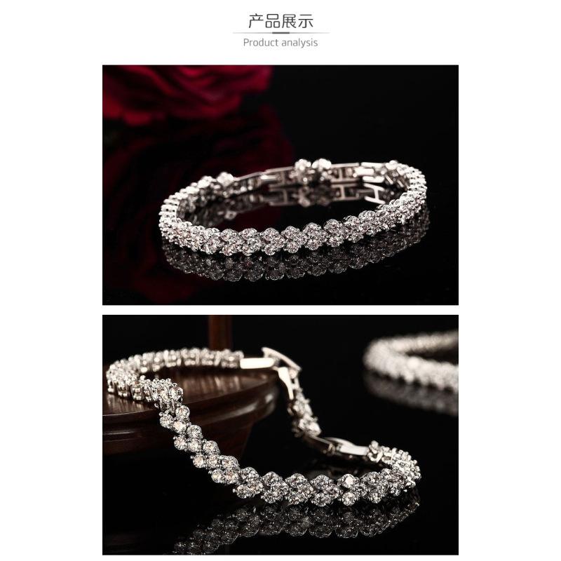 Римский браслет ins нишевый дизайнерский имитация муассанита, полный бриллиантов, легкий роскошный модный браслет, женский браслет с подарочной коробкой