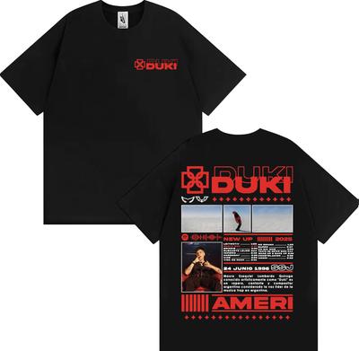Rapper DUKI SSJ Ameri Tour Мерч Футболка Мужская Мода Хип-Хоп Хай Стрит Футболки Повседневная Хлопковая Футболка с Коротким Рукавом