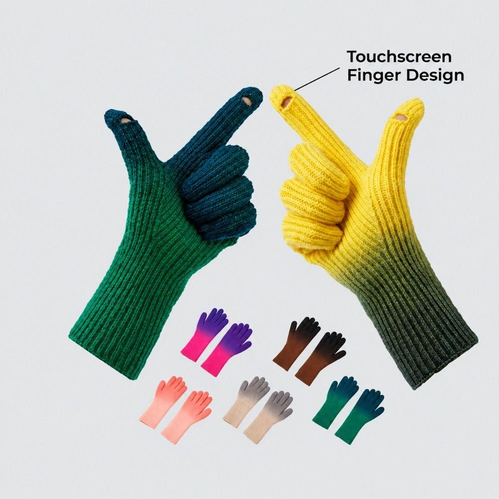 Thick Winter Gloves Fingertip Openings All Finger Gloves New Knit Gloves For Women Men
