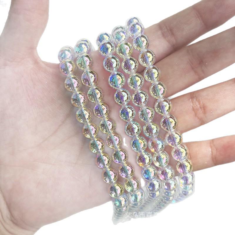 Бусины AK Aurora Goddess: Разноцветные стеклянные круглые бусины для DIY браслетов, ожерелий