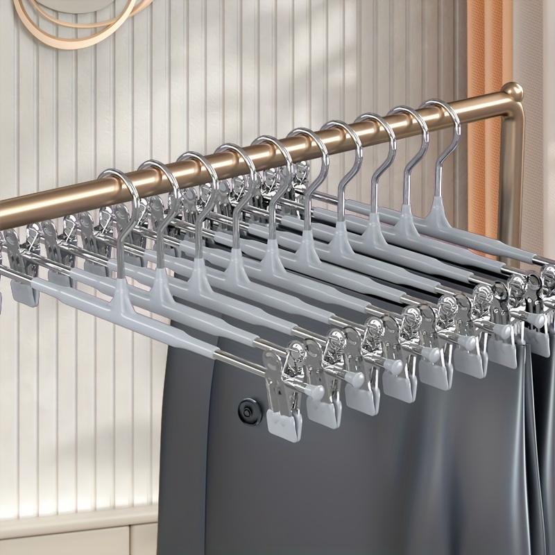 10pack Trouser Hanger Clip Retractable Wardrobe Household Traceless JK Hanger Clothes Hanger Collection Stainless Steel Skirt Clip Drying Clip