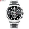 CURREN Luxury Brand Sports Quartz Watches Men Watch with Luminous Hands Chronograph Auto Date Fashion Stainless Steel Wristwatch