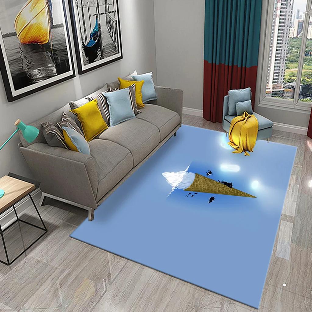 Ковер Мороженое Десертный Узор Коврики для Гостиной Детской Спальни Коврик для Веранды Кухонные Нескользящие Коврики Декор Прихожей Ковер