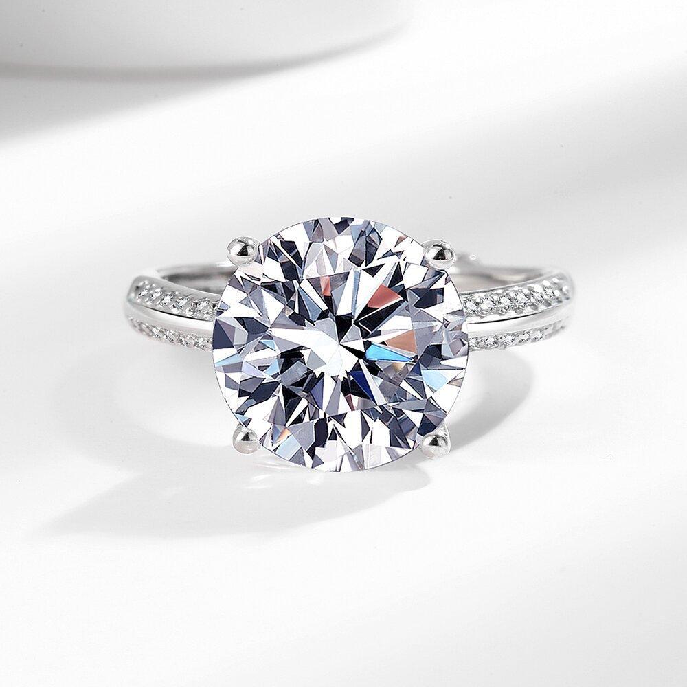 925 Sterling Silver Stylish Simple 5 Carat Eight Hearts Eight Arrows Zircon Ring Birthday Party Anniversary Gift