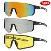 3Pcs Women Large Frame Sunglasses New Fashion Rectangle Design Goggles Simple Style Unisex Integrated Outdoor Sport Sun Glasses