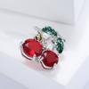 Blucome New Design Red Cherry Shape Brooch Gold Color Enamel Brooches Jewelry Pins Girl Christmas Gifts Scarf Hat Accessories