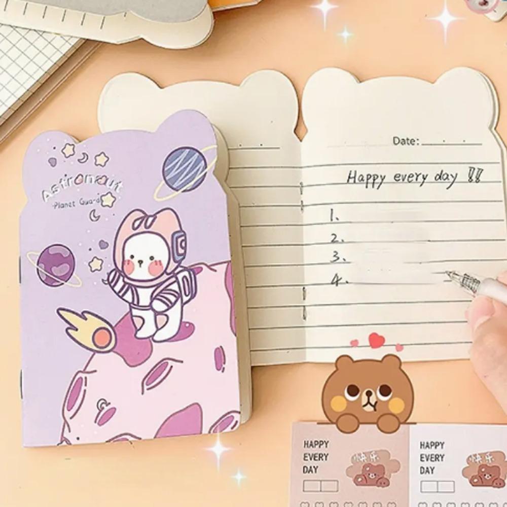 10pcs/pack Prize Notebooks Kawaii Notebook Diary Bear Ear Mini Notepad Small Cute Cartoon NoteBook Office Supplies