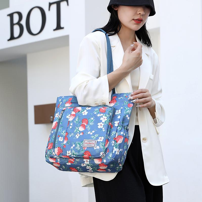 Женская легкая сумка-тоут из нейлона с принтом, сумка через плечо для матери