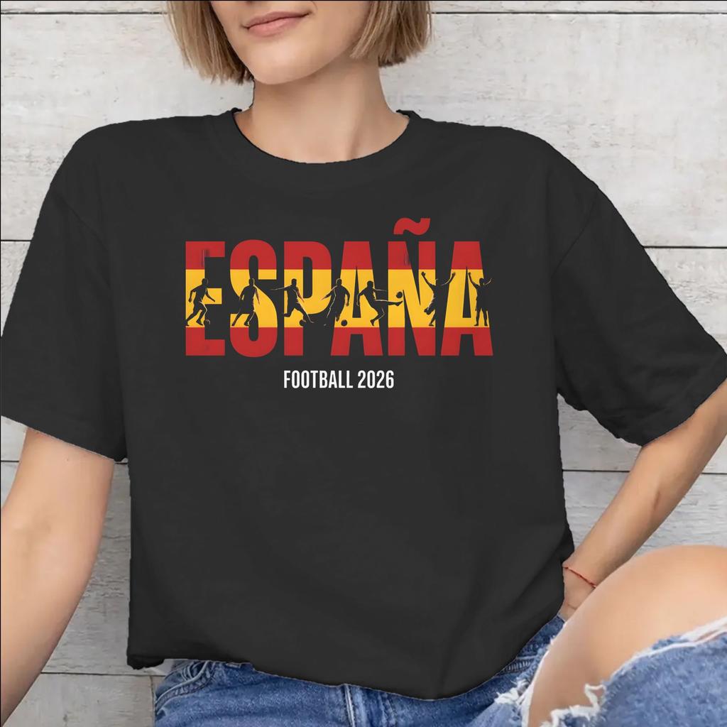 Unisex Unisex Graphic Spain Football 2026 Tee T Shirt Pure Cotton Tshirts Clothing