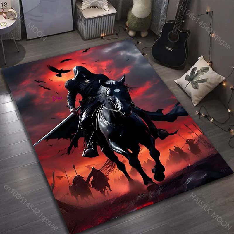 Multiple sizes Dark Knight Red Sky Carpet for Living Room Bedroom Sofa Home Decor Rus Non-slip Floor Mat Luxury Gift