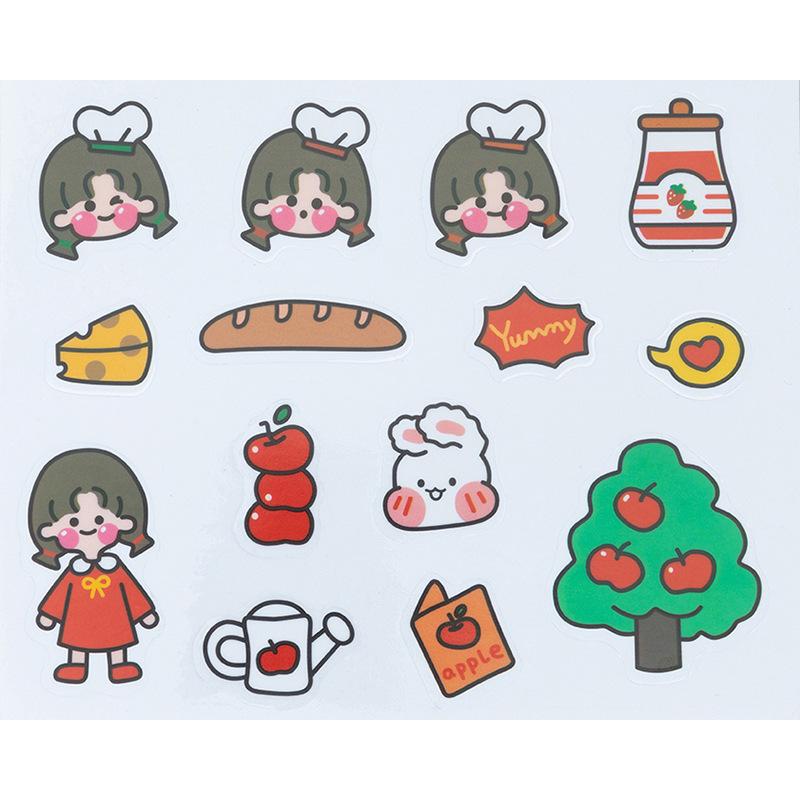 Милые корейские наклейки для девочек Kawaii для чехлов телефонов, канцелярских товаров, поделок, запечатывания и студенческих дневников