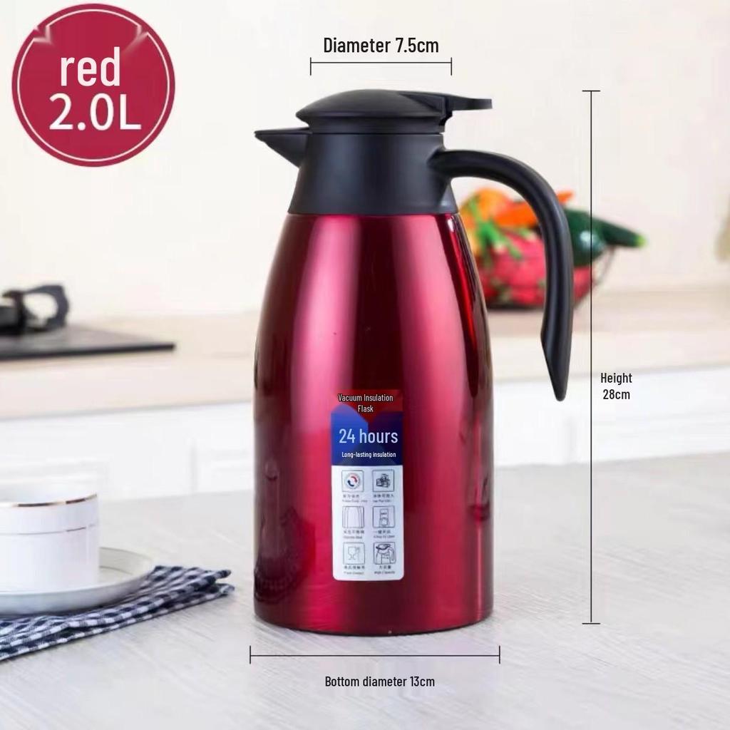 2L Stainless Steel Vacuum Insulated Coffee Kettle: Large Capacity Hot Water Bottle for Household Use - Great Gift