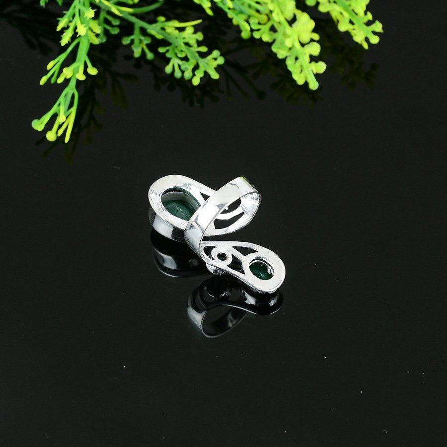 Skota Emerald Natural Gemstone Handmade Gift Jewelry Ring Size 10.5 t2W35