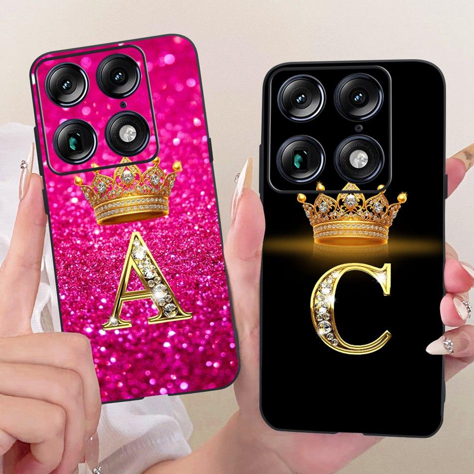 Чехол для телефона Motorola Signature 2026 с буквой Crown Для Motorola Signature XT2603-2 Черный Силиконовый Мягкие Чехлы Бамперы