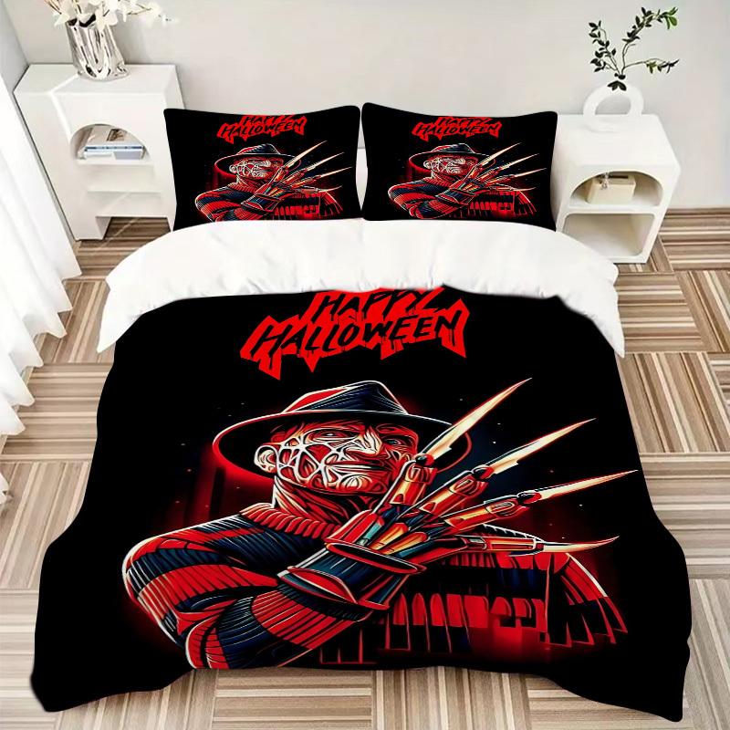 3pcs A Nightmare on Elm Street Bedding Set, Soft Polyester Duvet Cover and Pillowcases Seasons all suitable, Design for Bedroom L1003069