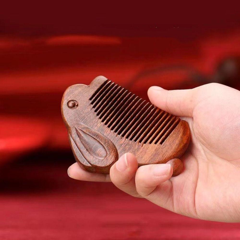 Scalp Sandalwood Comb Rabbit Wooden Comb Fashion Massage Wood Comb Gift