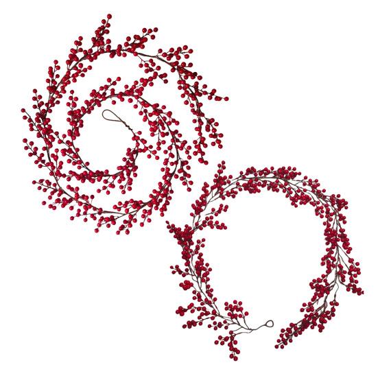 195/270 см искусственная красная ягодная гирлянда реалистичная подвесная искусственная красная ягода для использования в помещении и на открытом воздухе