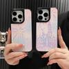 Применимый чехол для мобильного телефона iPhone16Pro в виде Замка с фейерверками Apple 15 с кожаным узором, продвинутый противоударный защитный чехол 13