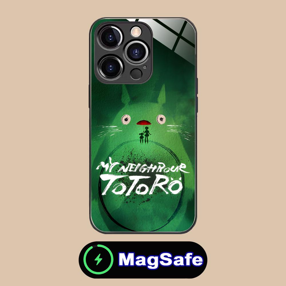 Аниме Милый S-Тоторо Чехол для Телефона для iPhone 16 15 14 13 12 11 Pro Max Plus Mini MagSafe Стекло Цветная Печать Красивый Смартфон