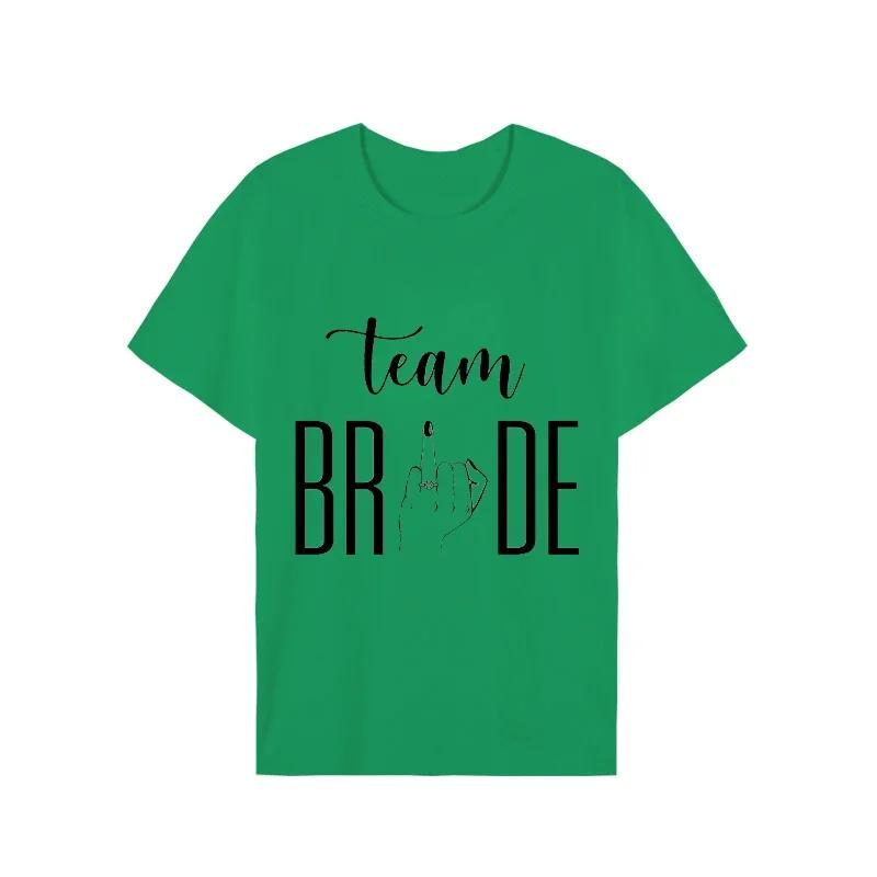Женская футболка Team Bride Топы для будущей невесты Футболка для девичника Футболки с коротким рукавом EVJF Футболки на свадьбу / девичник с кольцом на пальце