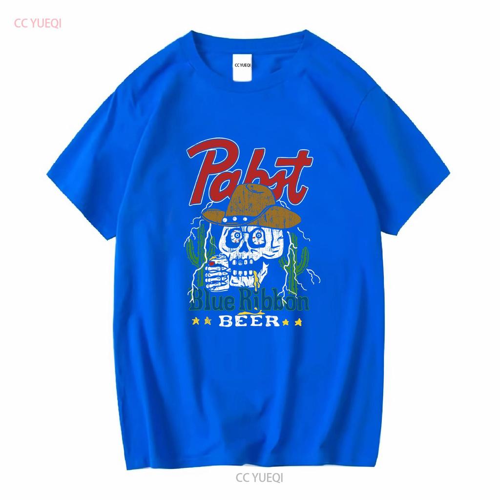 Pabst Blue Ribbon Beer T Shirt Adult Size Large Color Washed Black vintage Washed Breathable Comfortable Stretched Unisex
