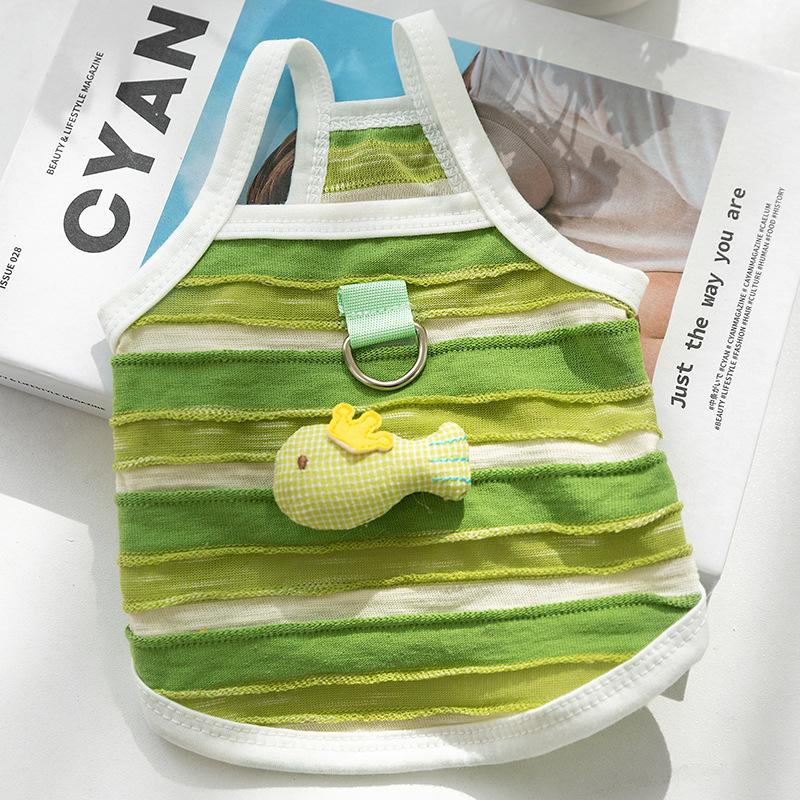 Весна и лето Собака Милый мультфильм Трехмерный цыпленок Тяговый двуногий жилет Кот Тонкий Тедди Pet Одежда для собак