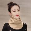Winter Fleece Neck Scarf Thickened Warmth Autumn Neck Sleeve Women Scarf Double Layer Plush Neckerchief Scarf Ring