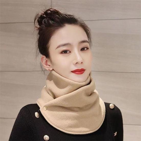 Winter Fleece Neck Scarf Thickened Warmth Autumn Neck Sleeve Women Scarf Double Layer Plush Neckerchief Scarf Ring