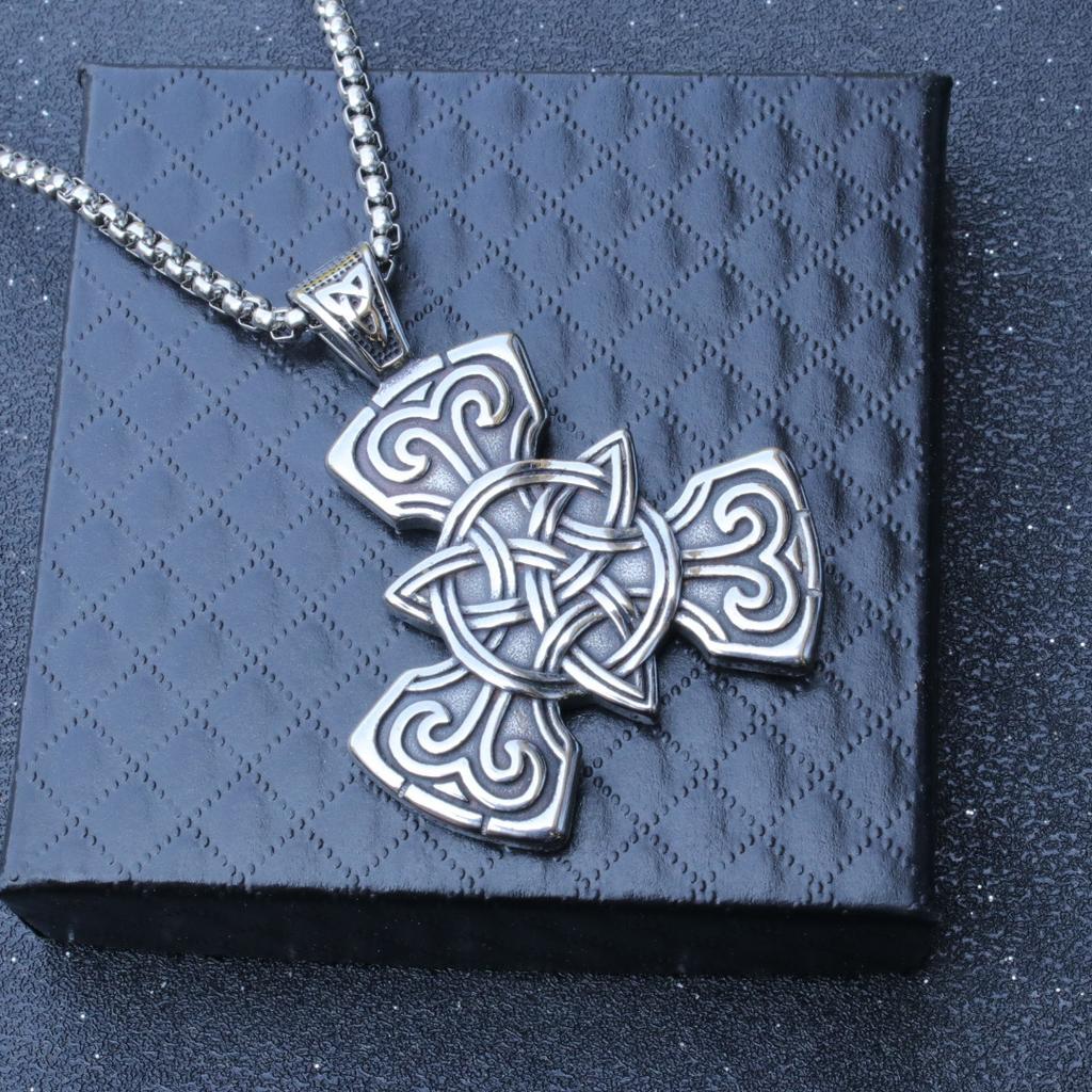 Винтажное ожерелье из титановой стали с узлом северного ветра, персонализированная мужская подвеска