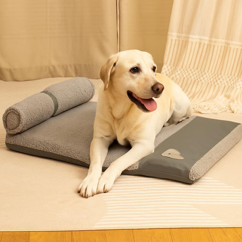Removable Dog Sleeping Mat Neck Protection Pet Dog House Practical Dog Plush Bed Crate