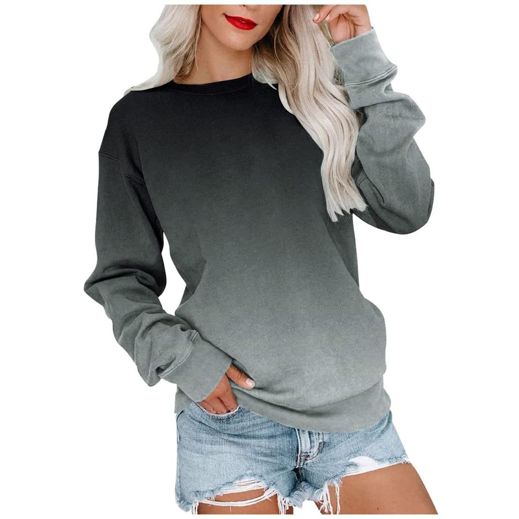 Women's Colorblock Sweatshirt Long Sleeve Round Neck Casual Comfortable Loose Lightweight Women's Sweatshirt