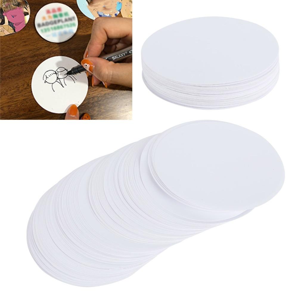 100pcs 44MM DIY Badge Papers White Button Badge Blank Paper Badge Making Paper DIY Crafts
