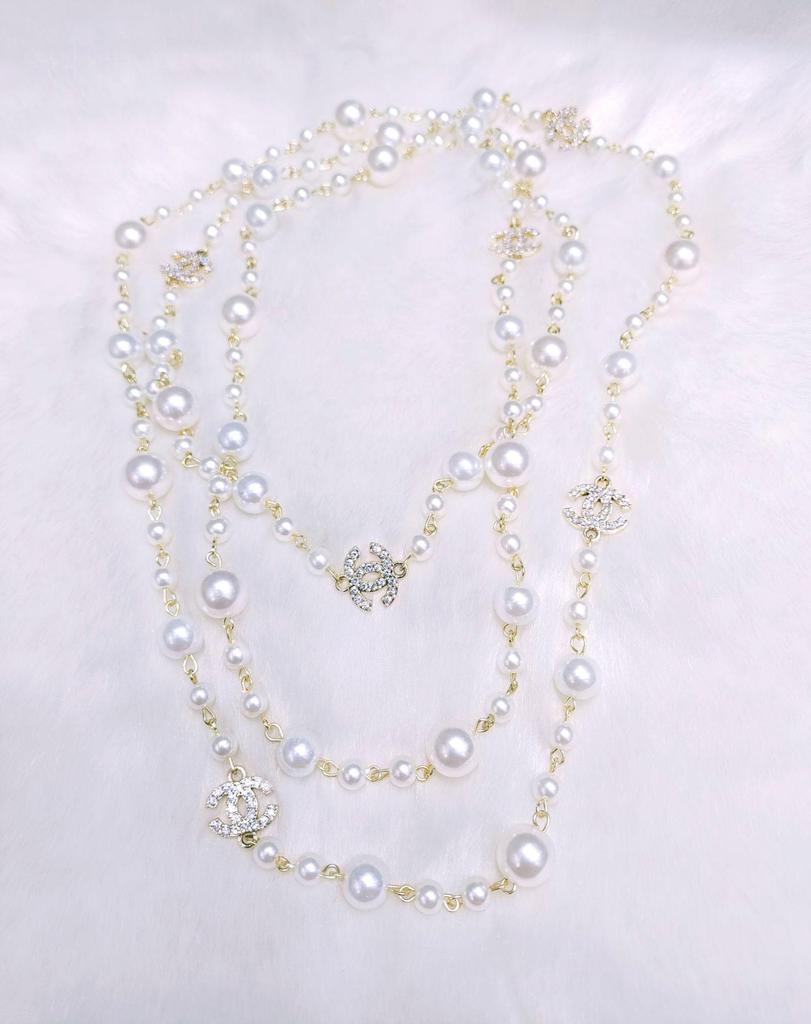 Корейское жемчужное ожерелье: Роскошная длинная цепочка для свитера для осени/зимы