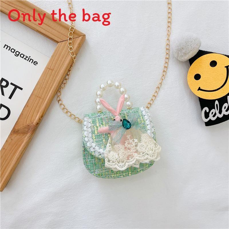 Bag Crossbody Kid With Pearl Handle And Flower Bear Rabbit Decoration